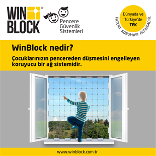 BÜYÜK BOY - WINBLOCK Çocuklar için Pencere Çelik Güvenlik Ağı – Yeni Nesil Pencere Korkuluk Sistemi